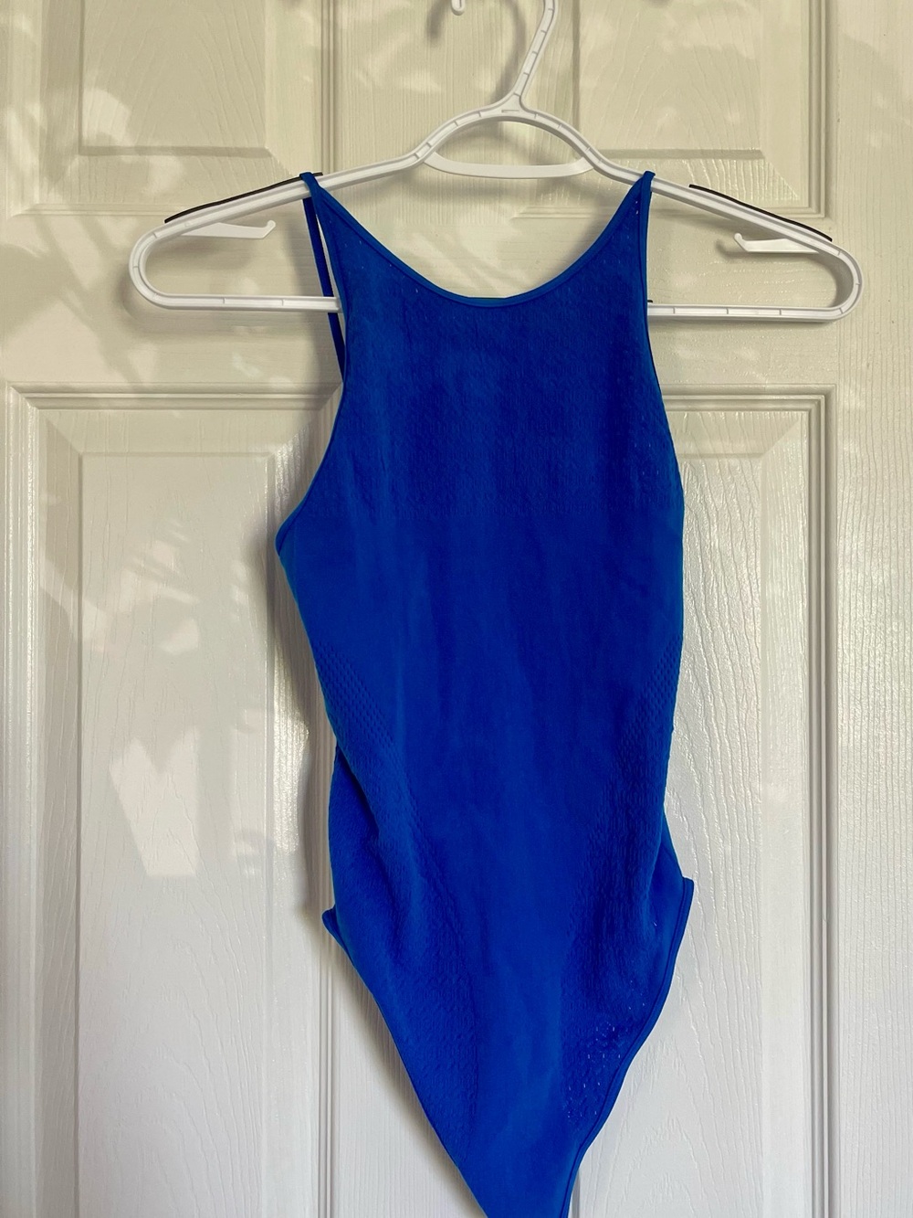 ZARA Electric Royal Blue High Neck Bodysuit with Cutouts XS-S